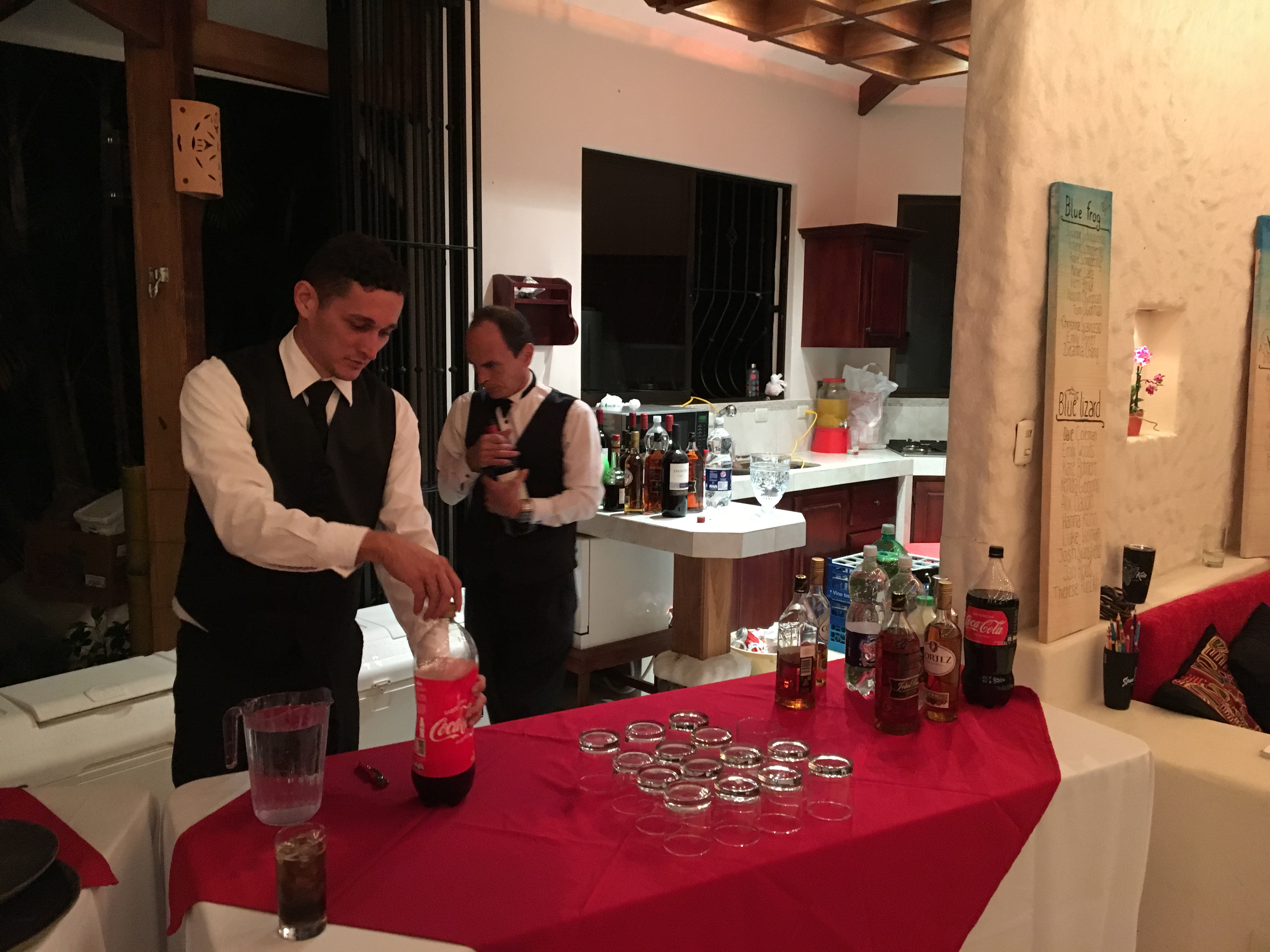 Serving drinks